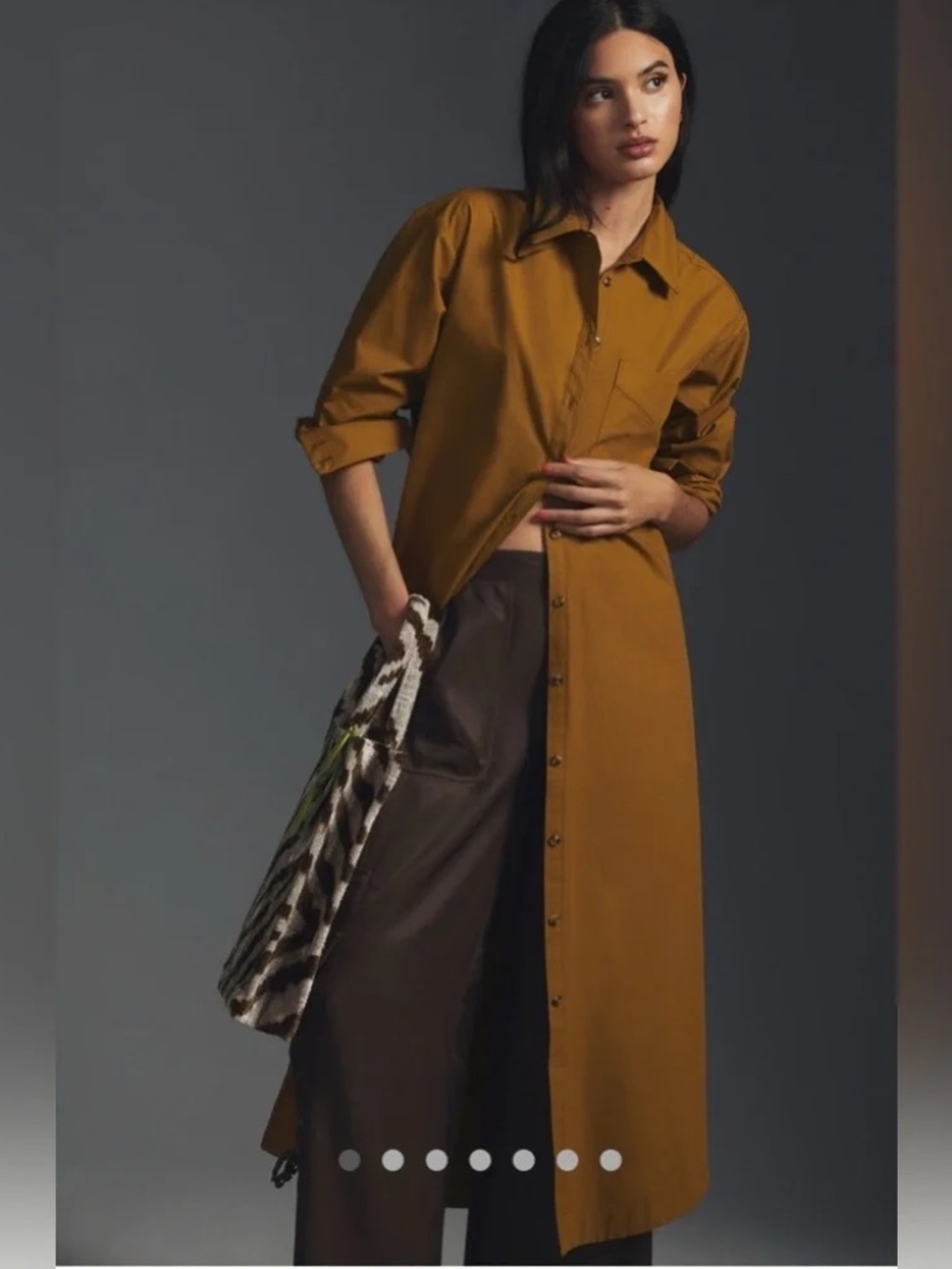 NWT Anthropologie Maeve Soren Long Sleeve , mustard, Shirt Dress, Size Small